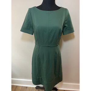 Sinclaire Giovanna Pick Stitch Sheath Dress Green Short Sleeve 6 Office Wear